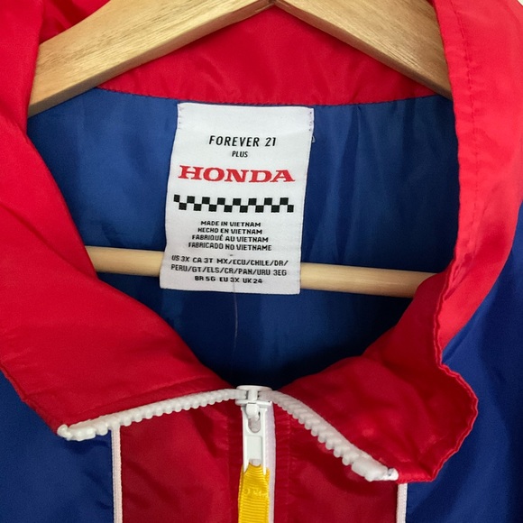 Honda x Forever 21 Windbreaker 3X Half-Zip RARE Plus Pullover Racing Jacket NWT - Picture 7 of 8